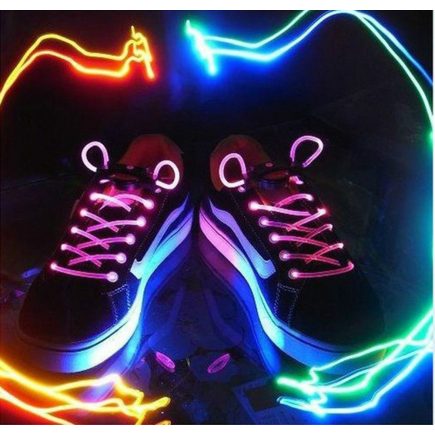 Világító cipőfűző, LED cipőfűző 1 pár Rózsaszín
