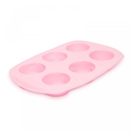 Szilikon muffinsütő forma (6 adagos) Rózsaszín