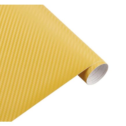 Karbon fólia, autófólia (127 x 15 cm) Sárga